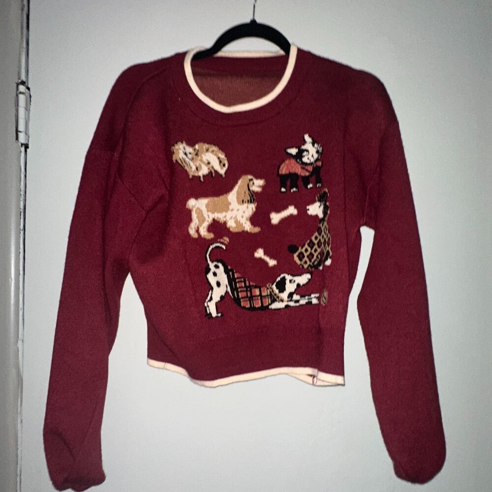 Cider Dog Sweater Bordeaux SZ XL runs small like a Small Medium